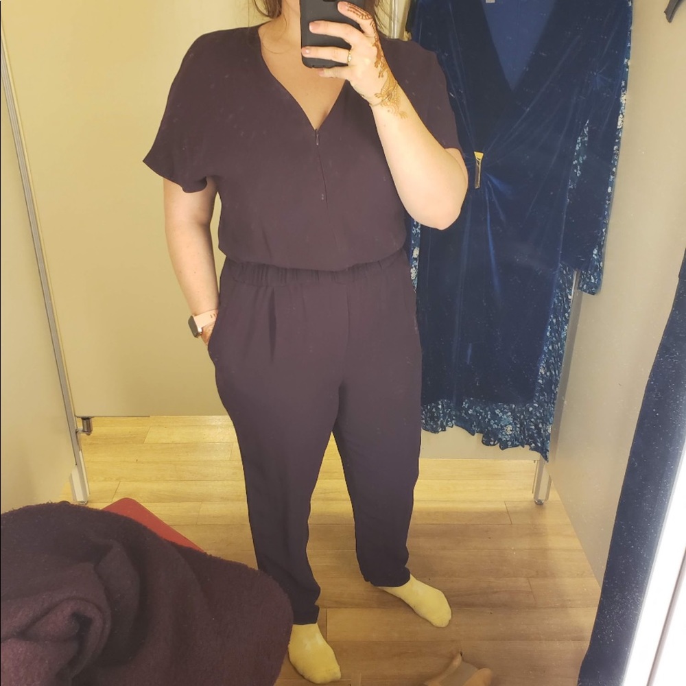 Purple lined jumpsuit with pockets - worn once